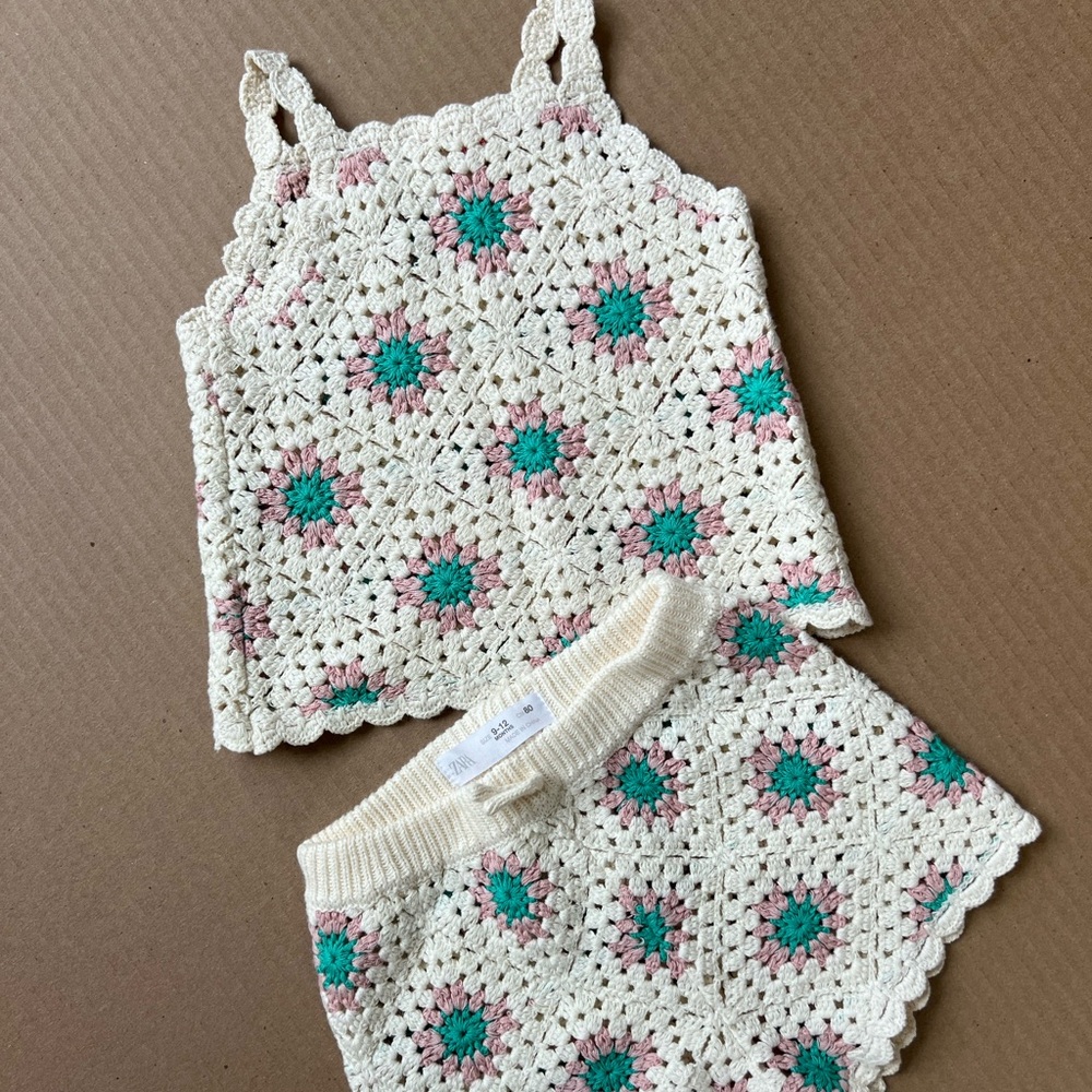 Zara crochet floral set